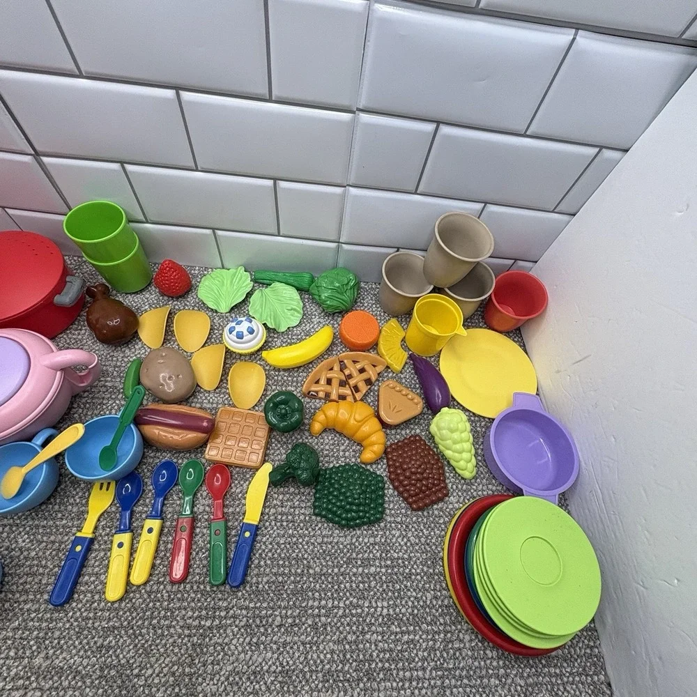 Play‎ Food Dishes Veggies Fruit Pizza Pan Tea Set Utensils Mixed Lot Preschool